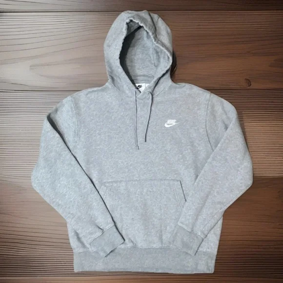 Nike Medium Club Fleece Pullover Hoodie Grey - Picture 1 of 4